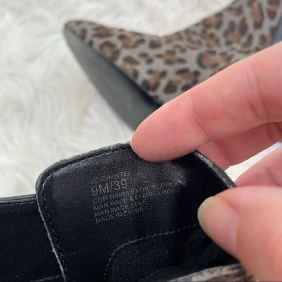 Sam Edelman Chantel Leather Leopard Coe Hair Ankle Booties - Picture 12 of 12